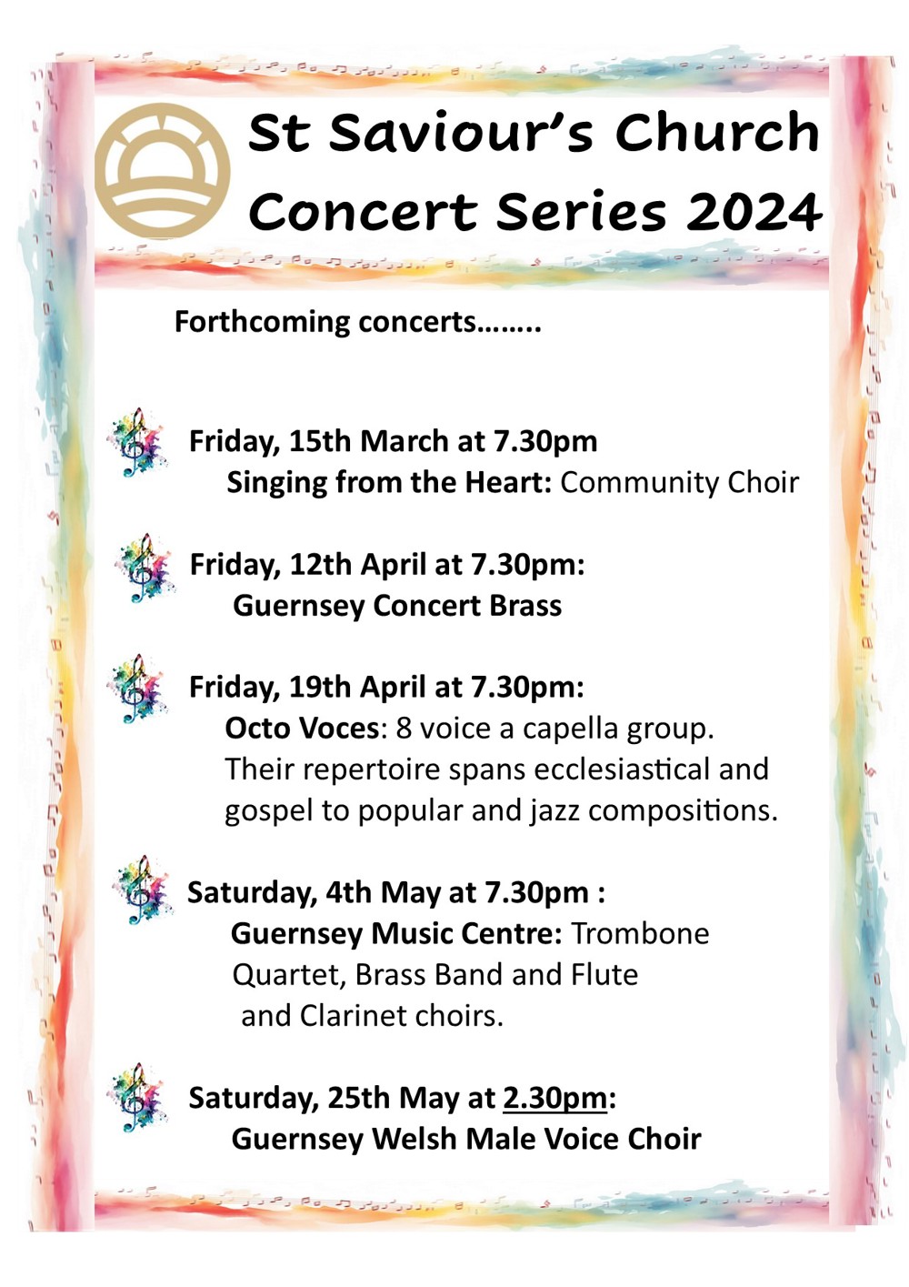 Poster for St Saviour's Church Concert Series 2024