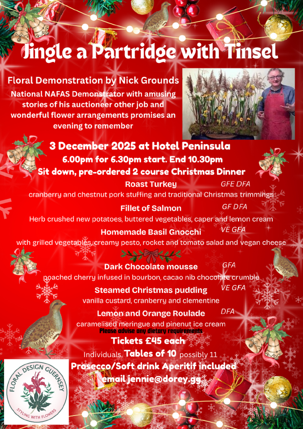Poster for Floral Design Guernsey - Christmas Event