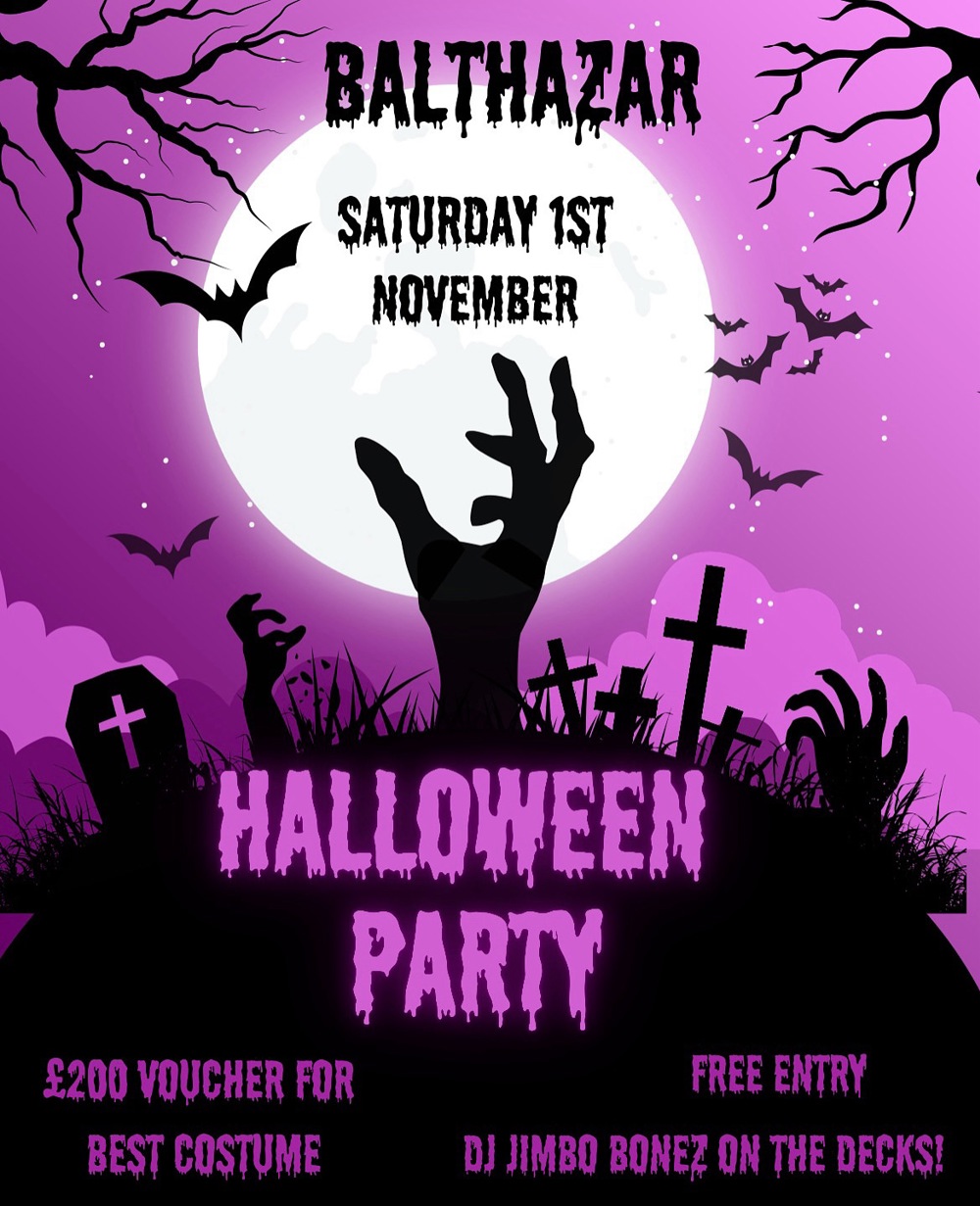 Poster for Balthazar Halloween party