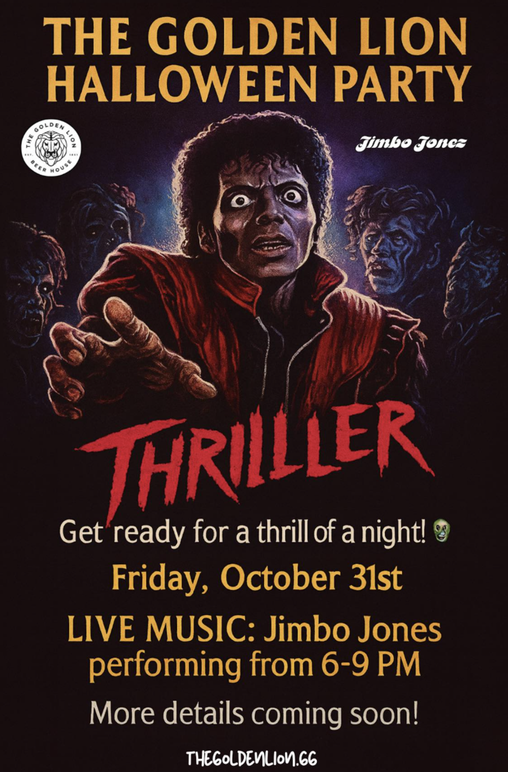 Poster for THE GOLDEN LION HALLOWEEN PARTY