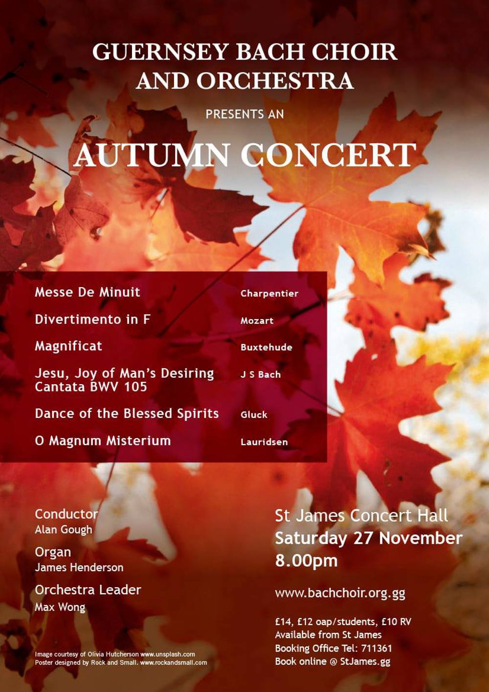 Poster for Guernsey Bach Choir & Orchestra Autumn Concert