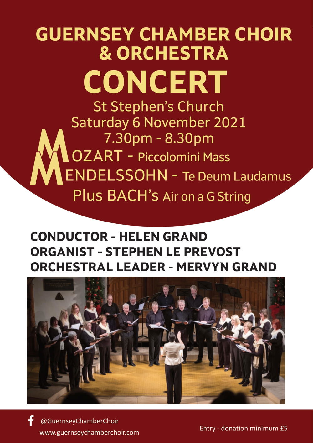 Poster for Guernsey Chamber Choir presents Mozart and Mendelssohn