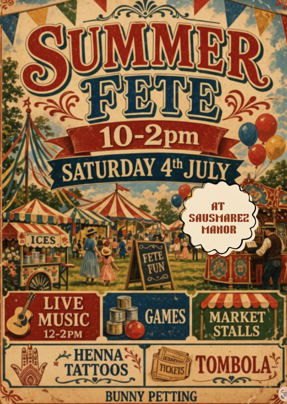 Poster for Sausmarez Manor Summer Fete