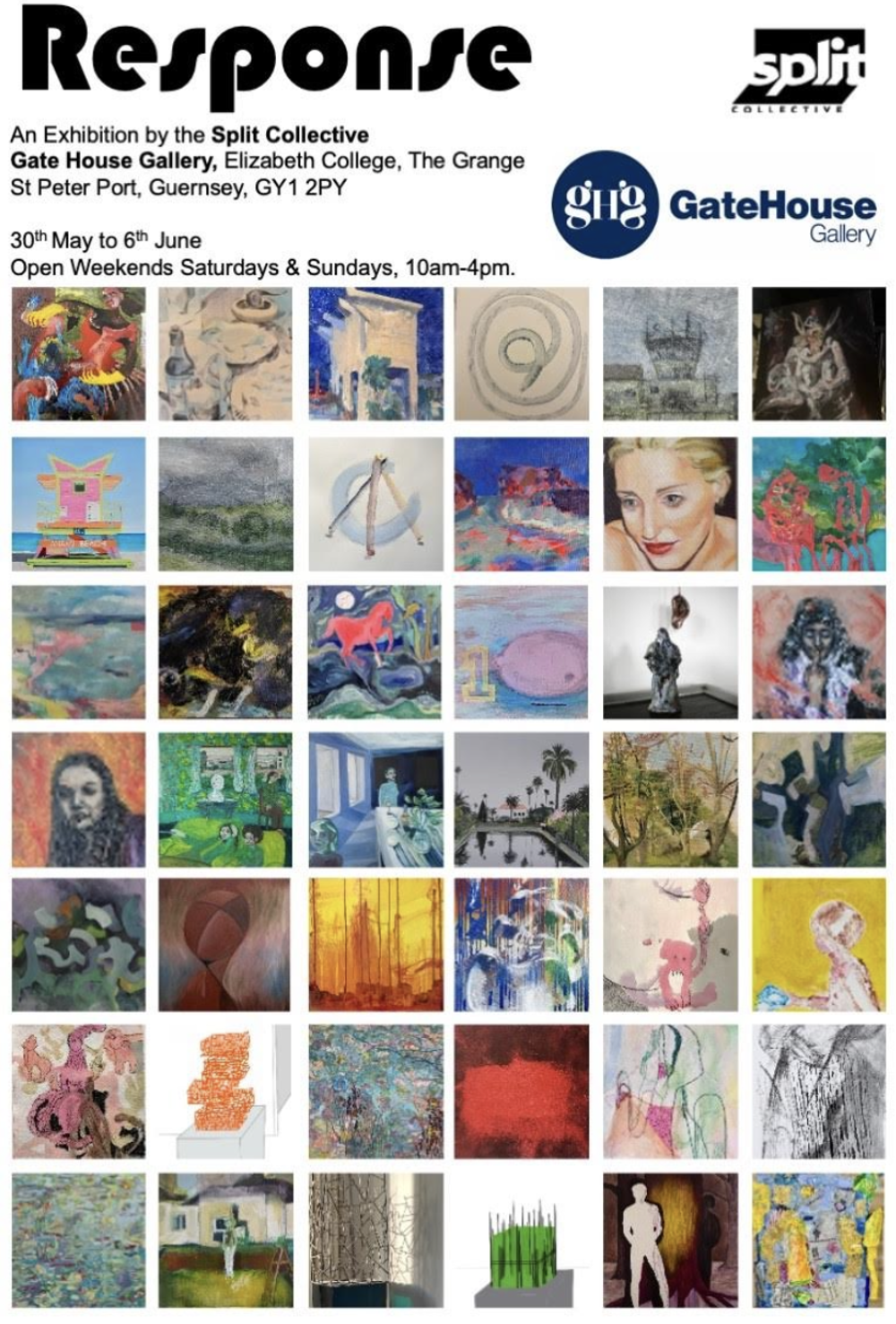 Poster for Response: The Split Collective at the Gate House Gallery & St Peter’s Church