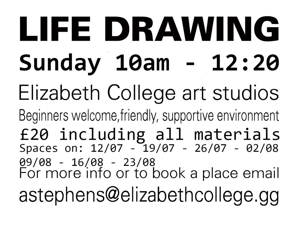 Poster for Sunday Life Drawing sessions - Booking open!