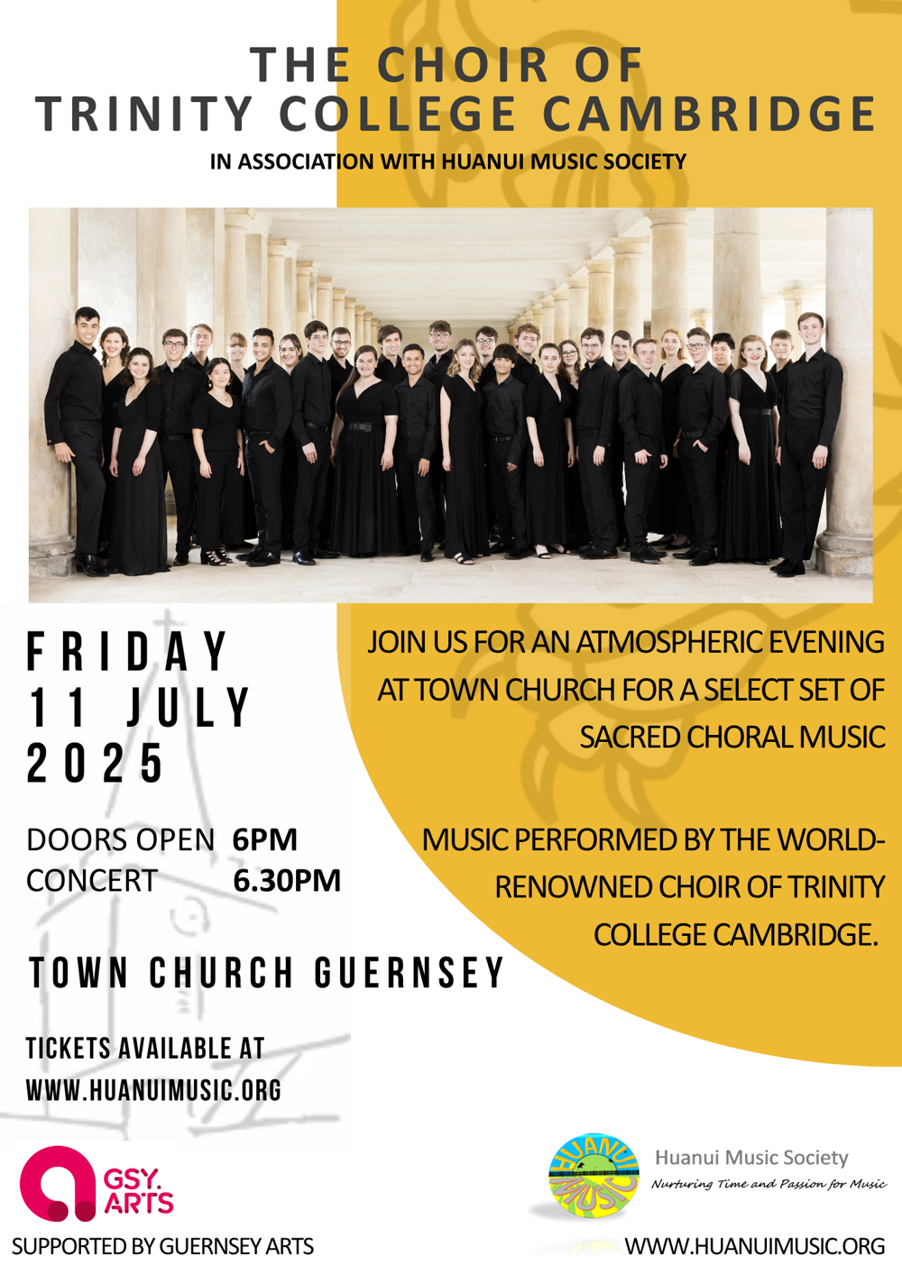 Poster for The Choir of Trinity College Cambridge at Town Church