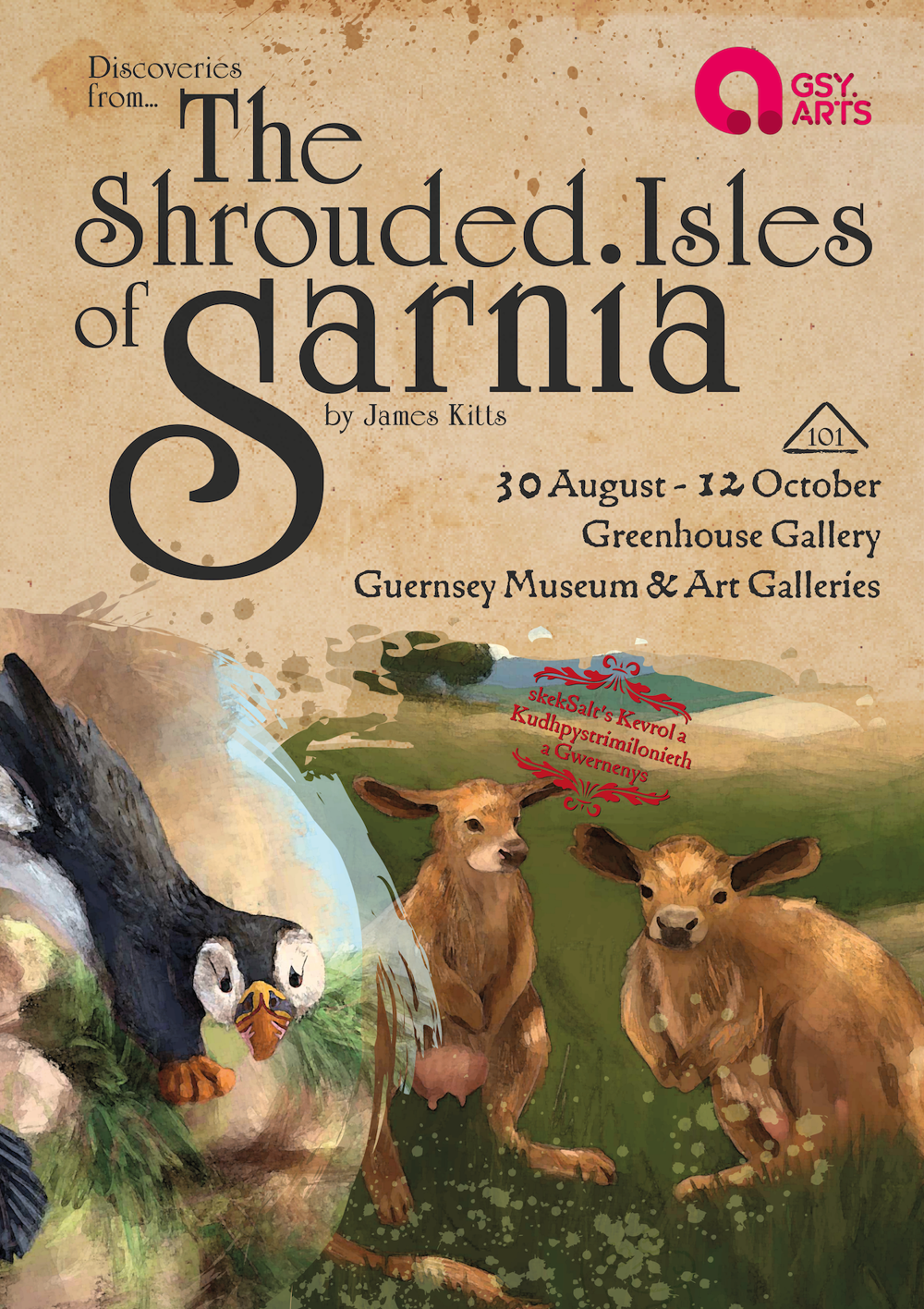 Poster for Discoveries from the Shrouded Isles of Sarnia by James Kitts