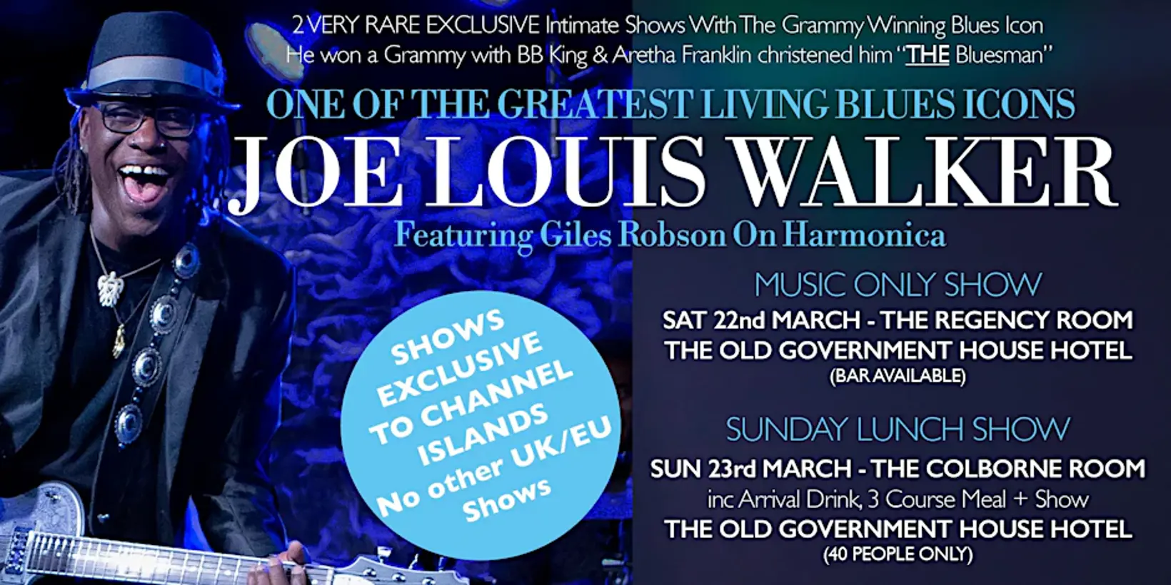 Joe Louis Walker at The Old Government House Hotel