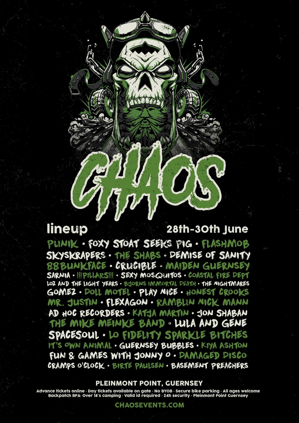 Poster for Chaos 19 2024 - Music and Motorcycle Festival