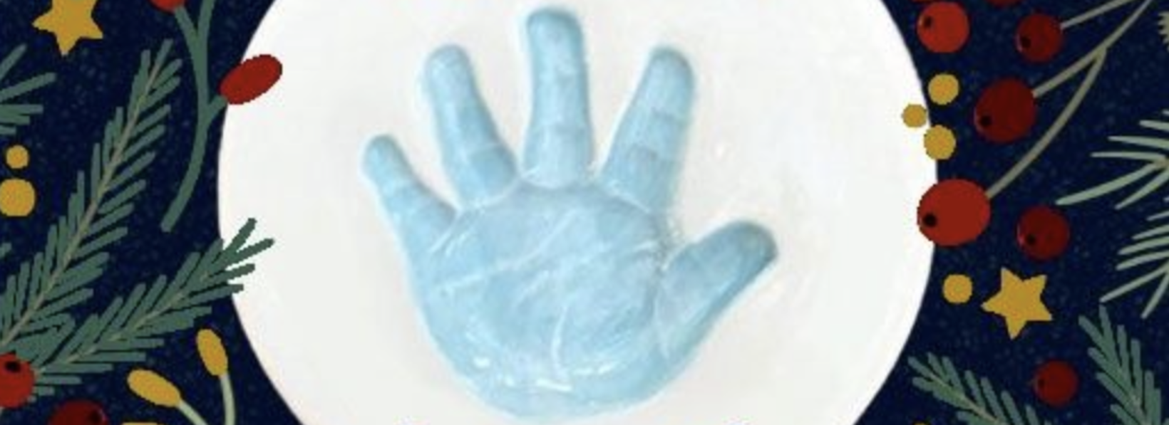 Ceramic Baby Handprint Decoration - Handmade Christmas