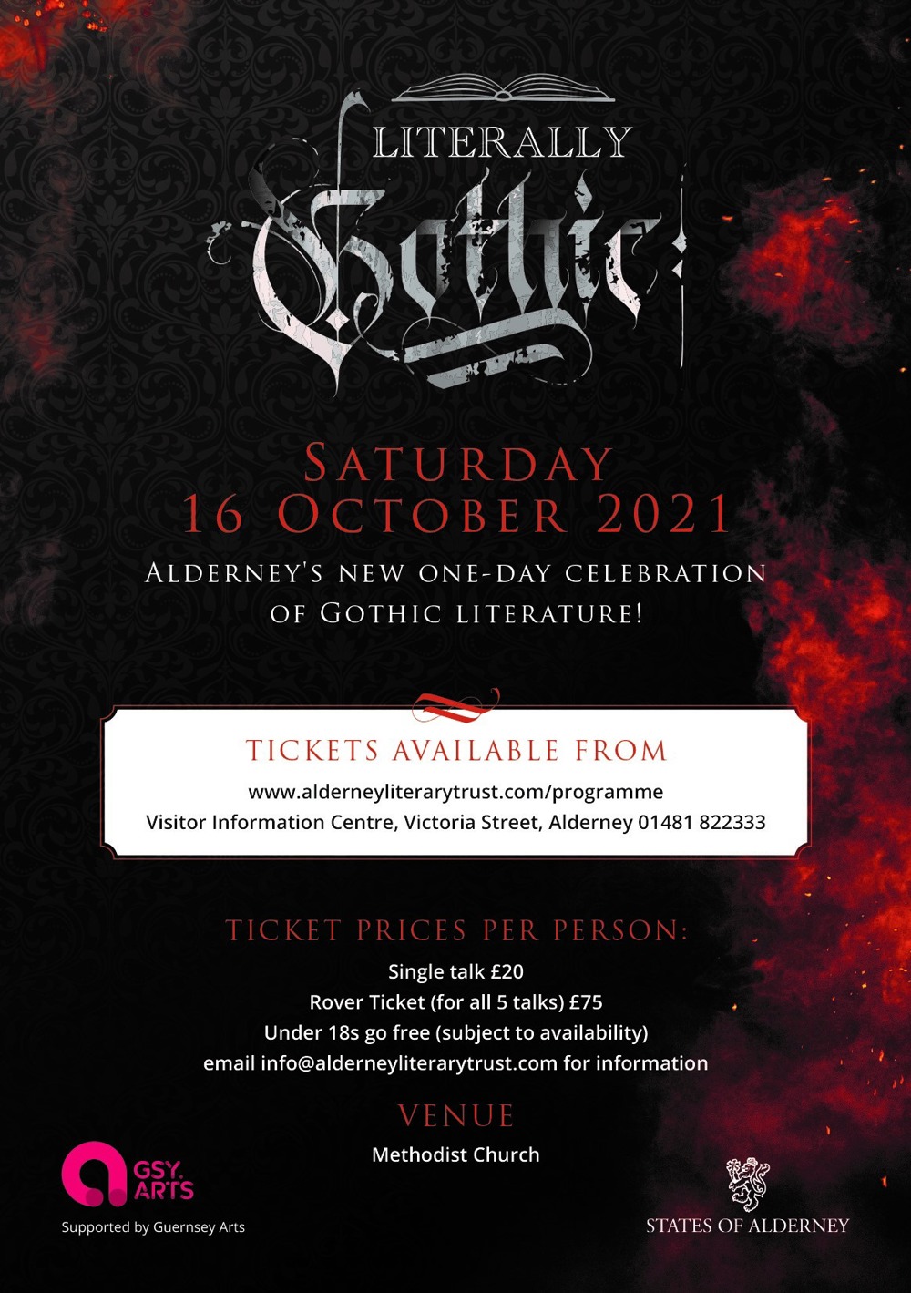 Poster for Alderney Literary Festival presents 'Literally Gothic'
