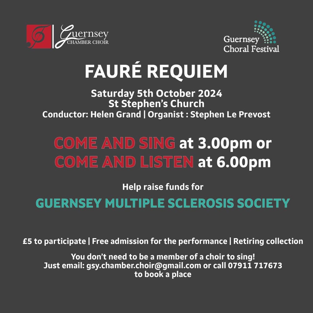 Poster for COME AND SING - Guernsey Chamber Choir