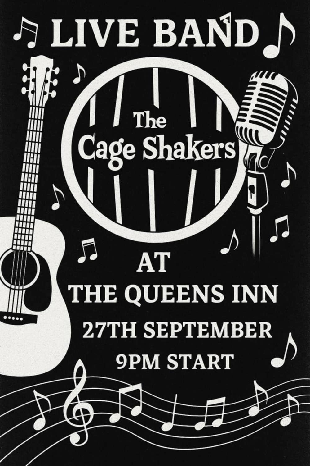 Poster for The Cage Shakers at The Queens
