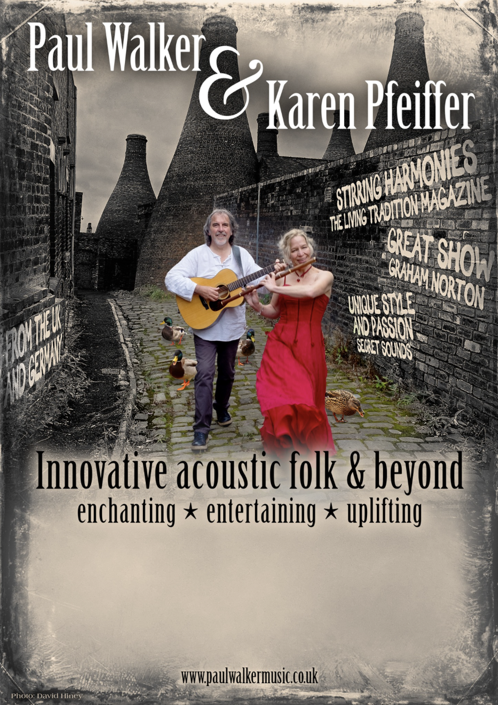 Poster for Paul Walker and Karen Pfeiffer at The Guernsey Folk Club