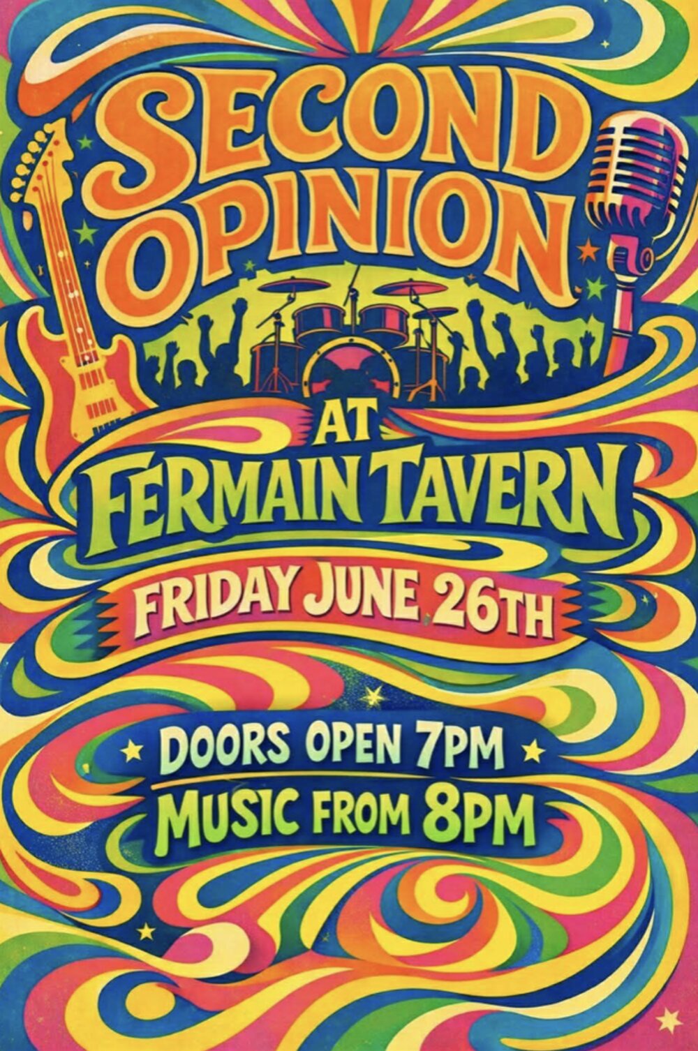 Poster for Second Opinion at The Fermain Tavern!