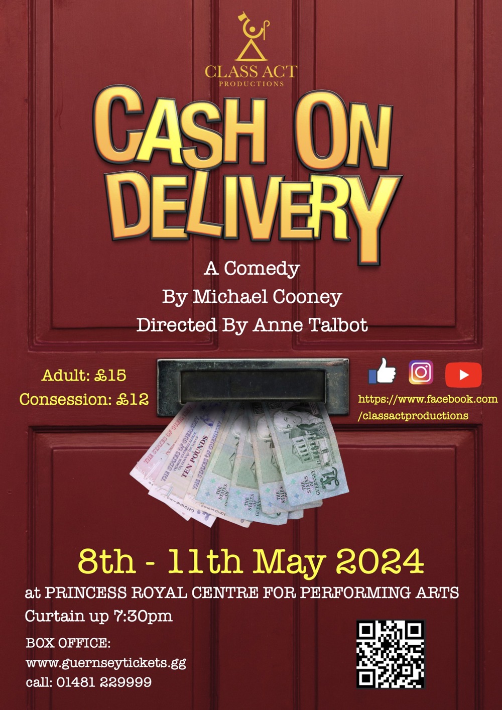 Poster for Class Act Productions Presents: Cash On Delivery
