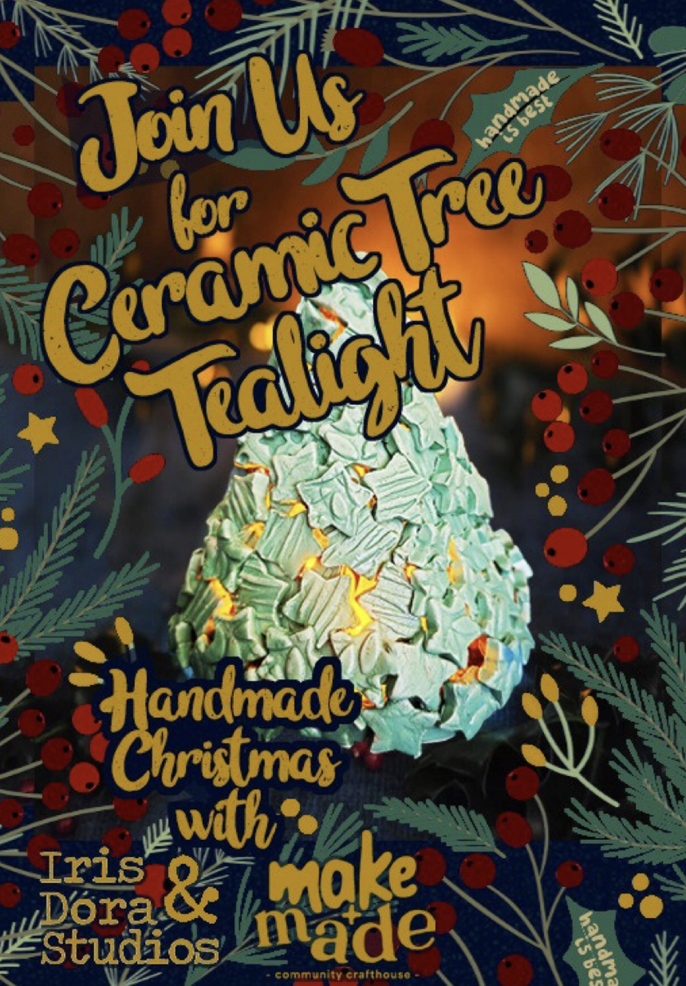 Poster for Ceramic Christmas Tree Tealight Workshop