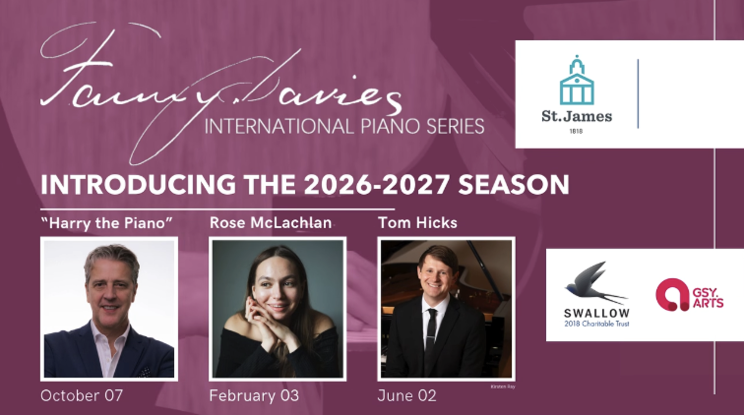  The Fanny Davies International Piano Series 26/27 Season