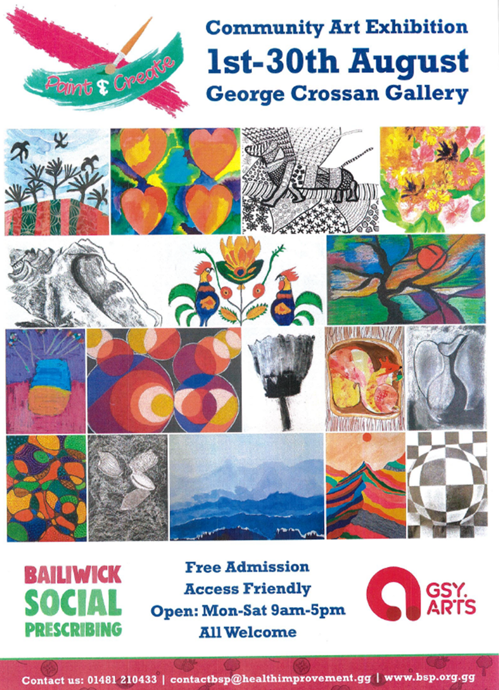 Poster for Bailiwick Social Prescribing: Community Art Exhibition