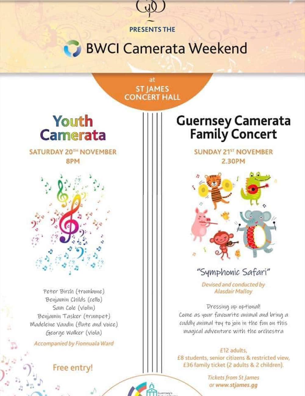Poster for Guernsey Youth Camerata Concert