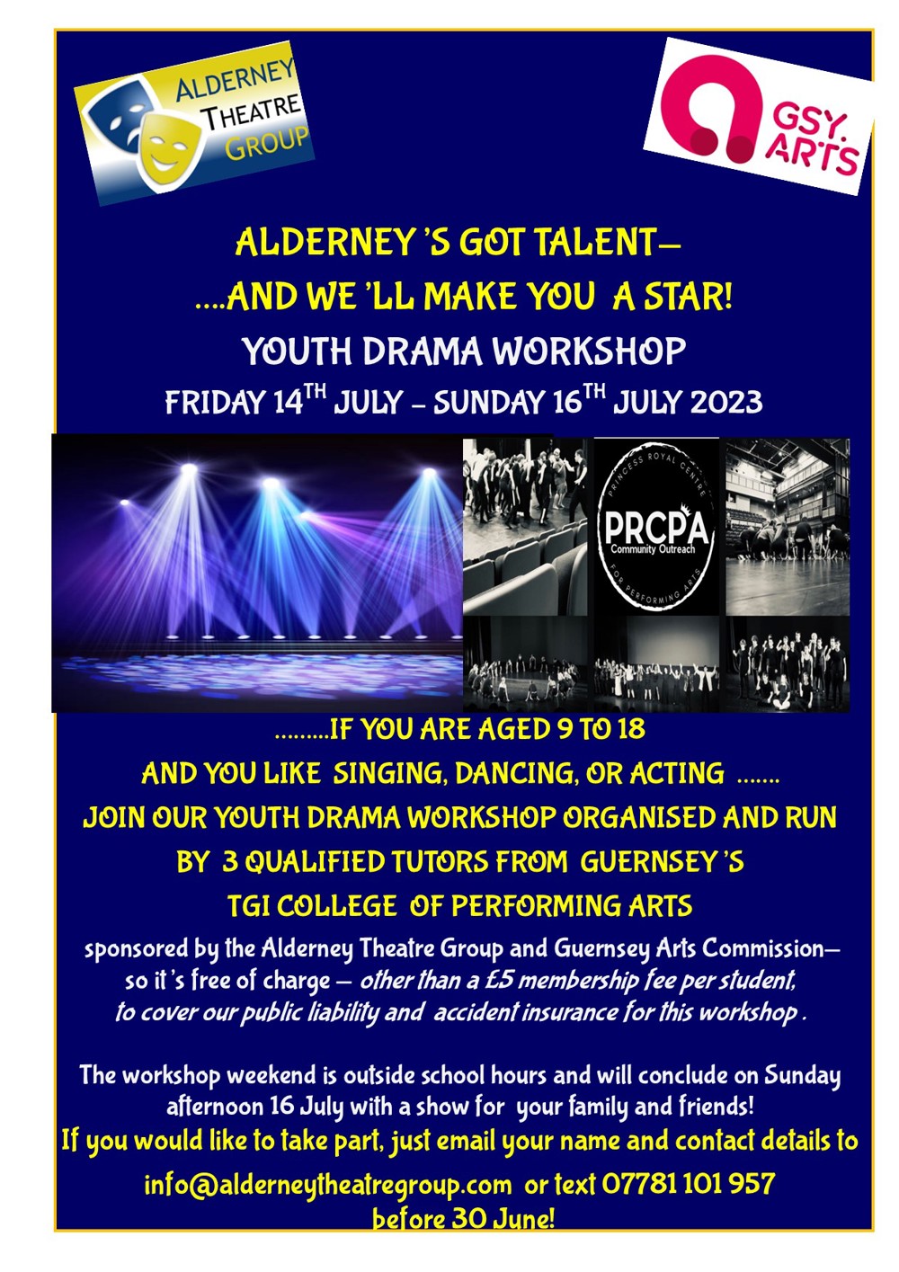 Poster for Alderney Youth Drama Workshop