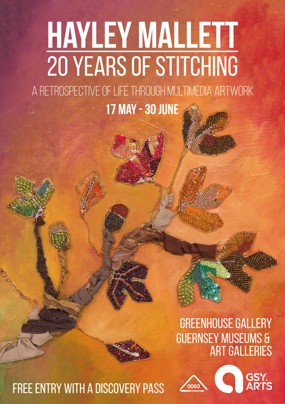 Poster for 20 Years of Stitching by Hayley Mallett