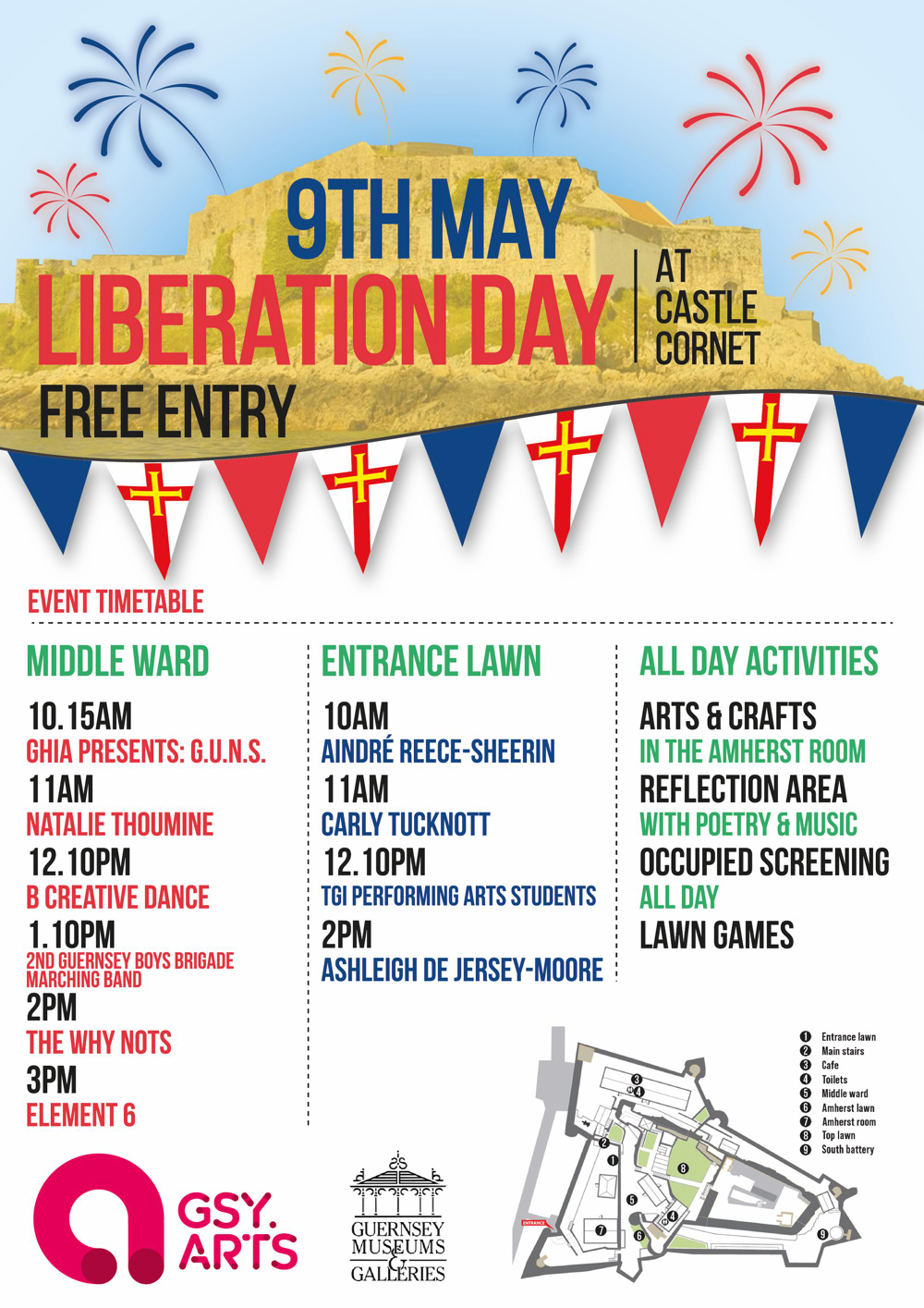 Poster for Liberation Day at Castle Cornet