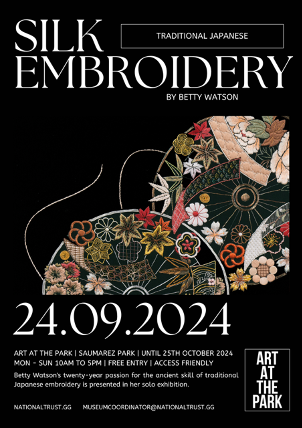 Poster for Traditional Japanese Embroidery In Silk: An Exhibition by Betty Watson