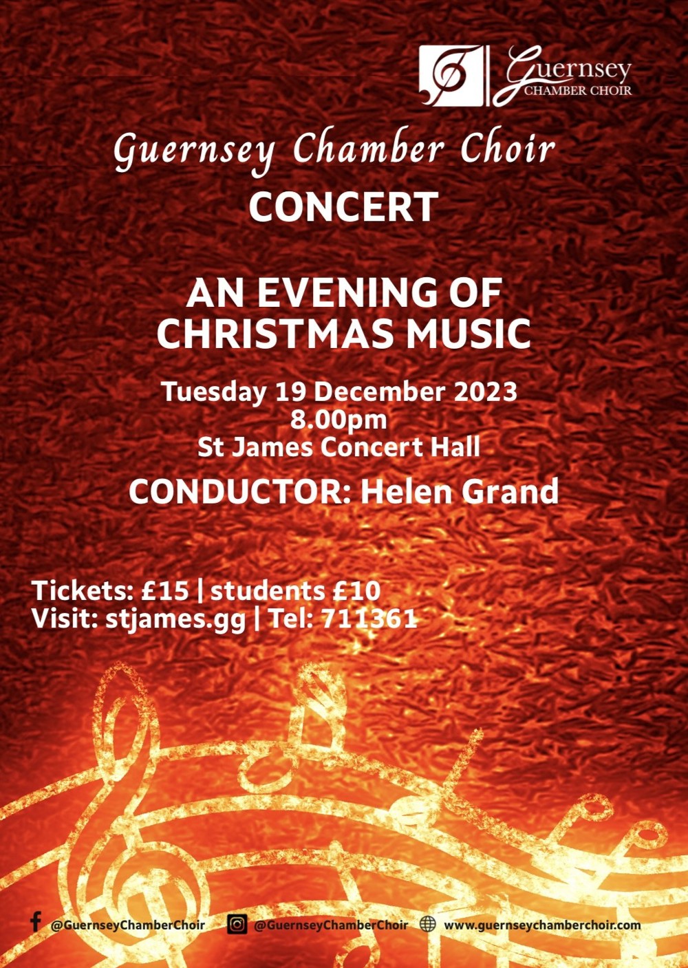 Poster for Guernsey Chamber Choir Christmas Concert