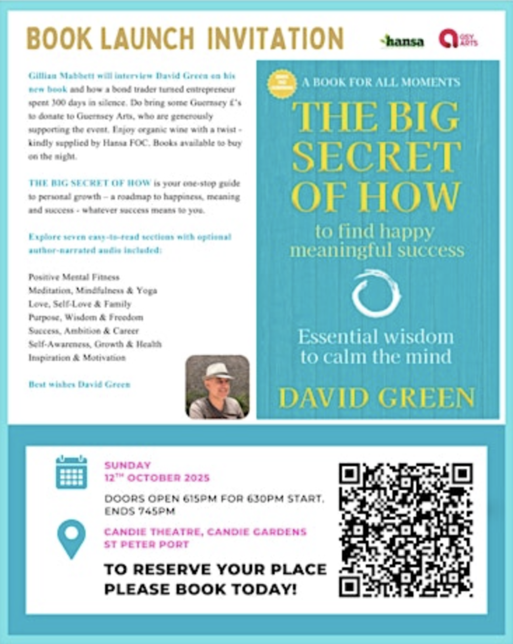 Poster for David Green Book Launch: The Big Secret of How