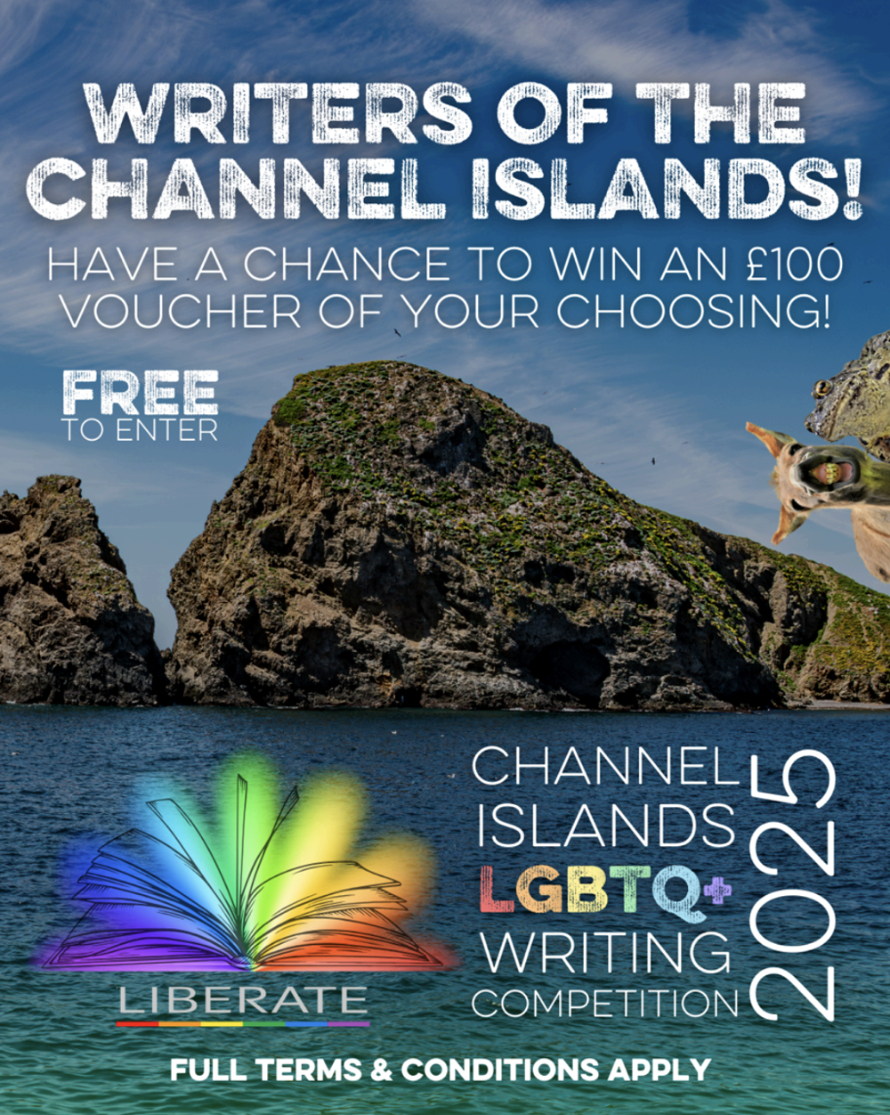 Poster for Channel Islands LGBTQ+ Writing Competition 2025: OPEN FOR ENTRIES