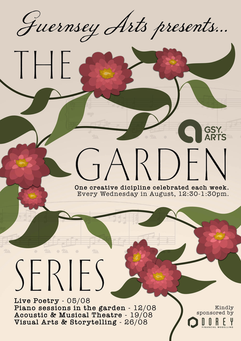 Poster for Guernsey Arts presents: The Garden Series