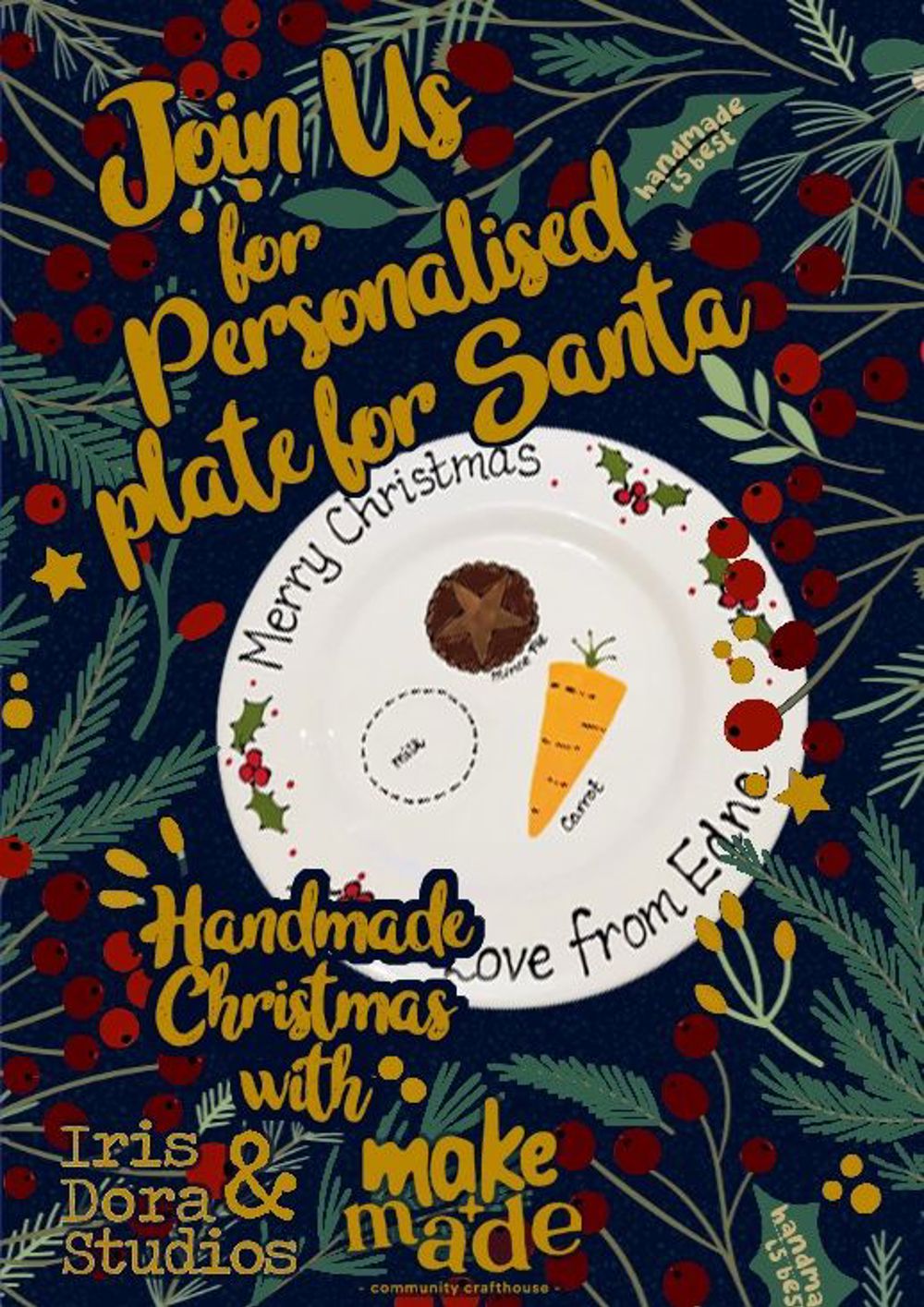 Poster for Handpaint a Personalised Santa Plate - Handmade Christmas