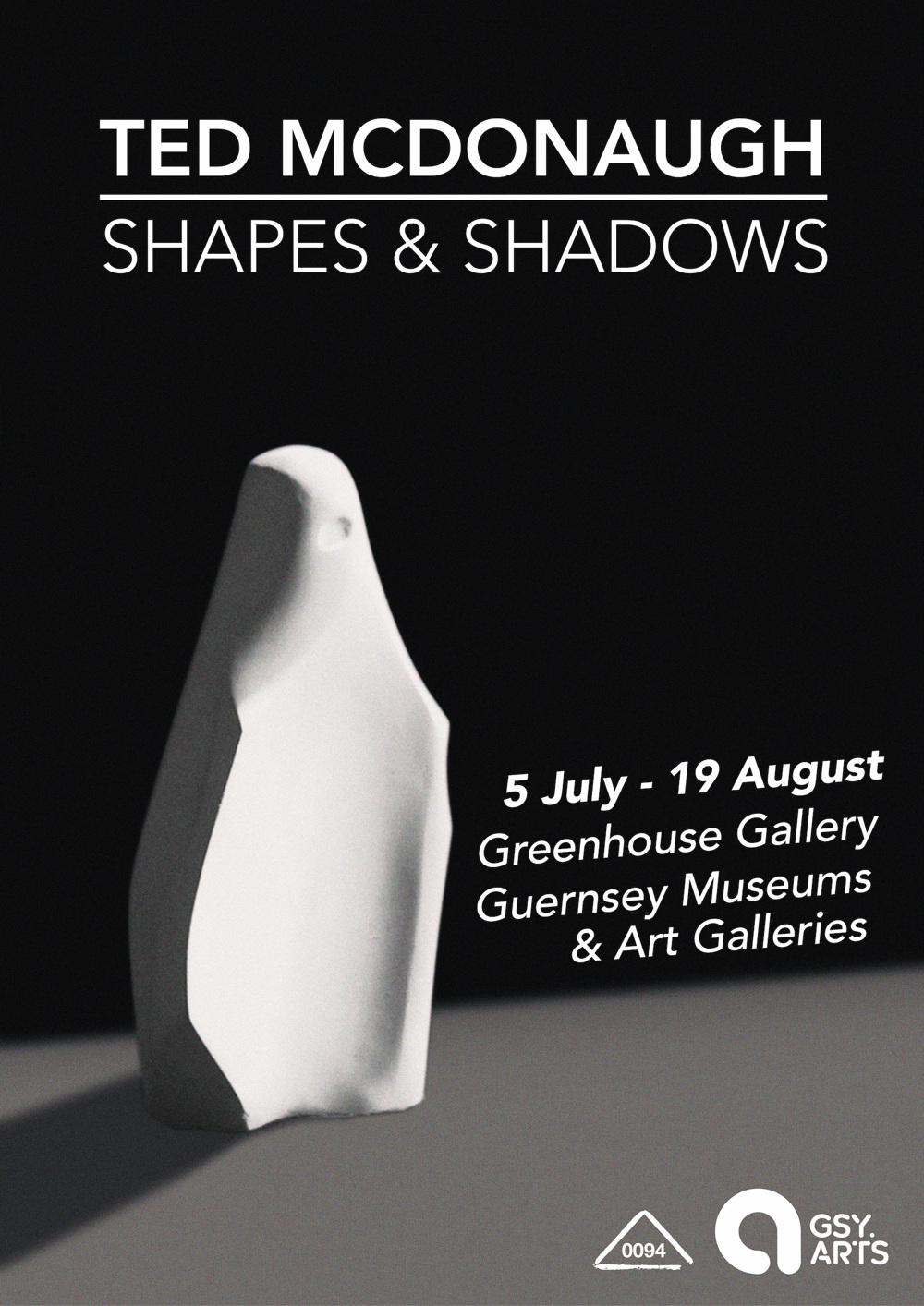 Poster for SHAPES AND SHADOWS: An Exhibition by Ted McDonaugh