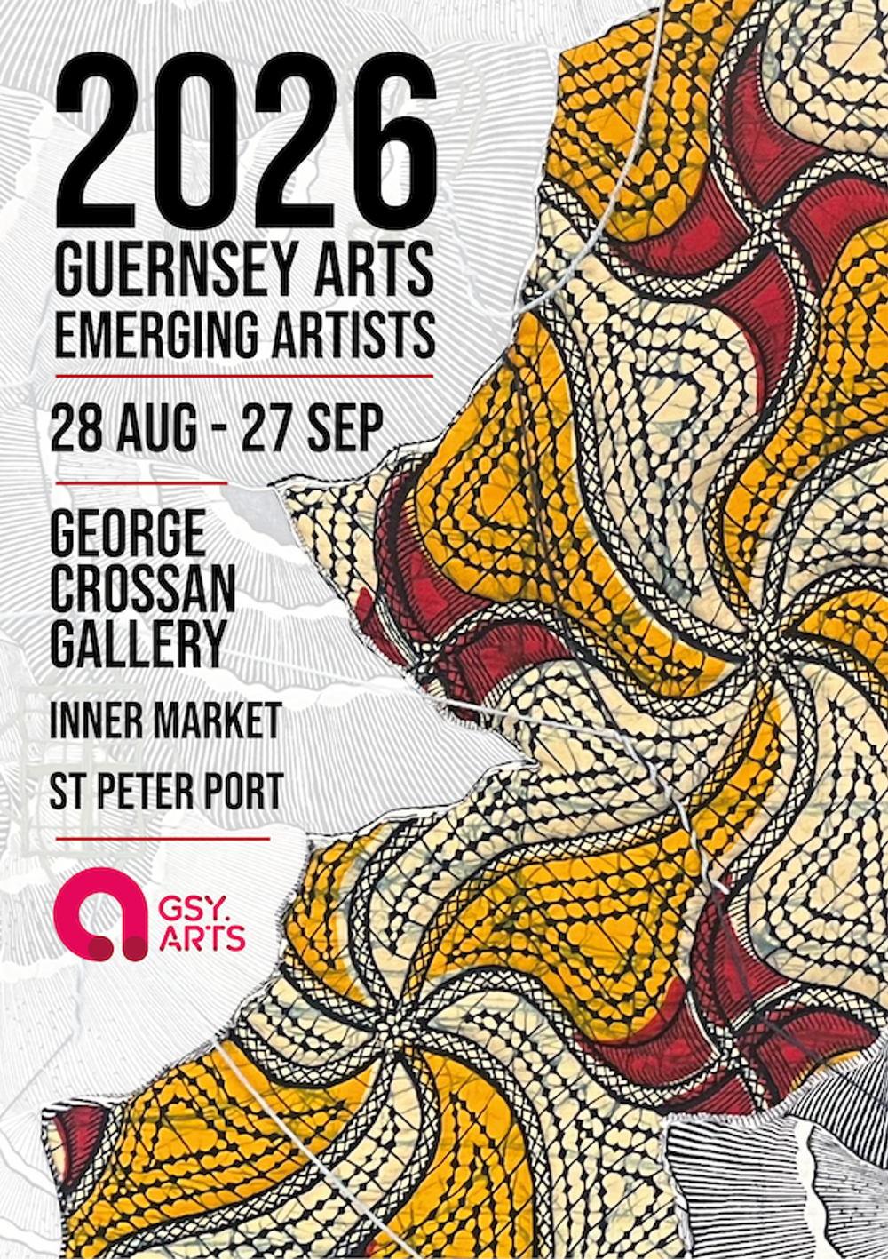 Poster for 2026 Guernsey Arts Emerging Artists Exhibition