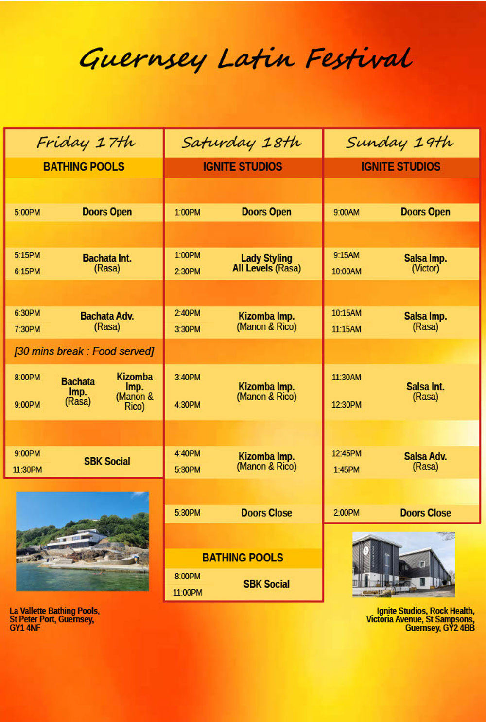 Poster for February 2023 Guernsey Latin Festival