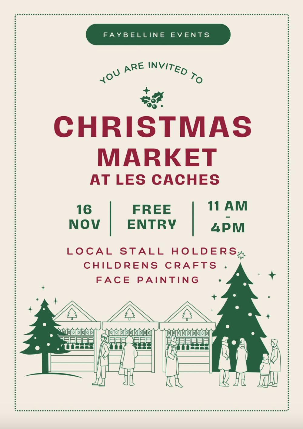 Poster for Les Caches Christmas Market