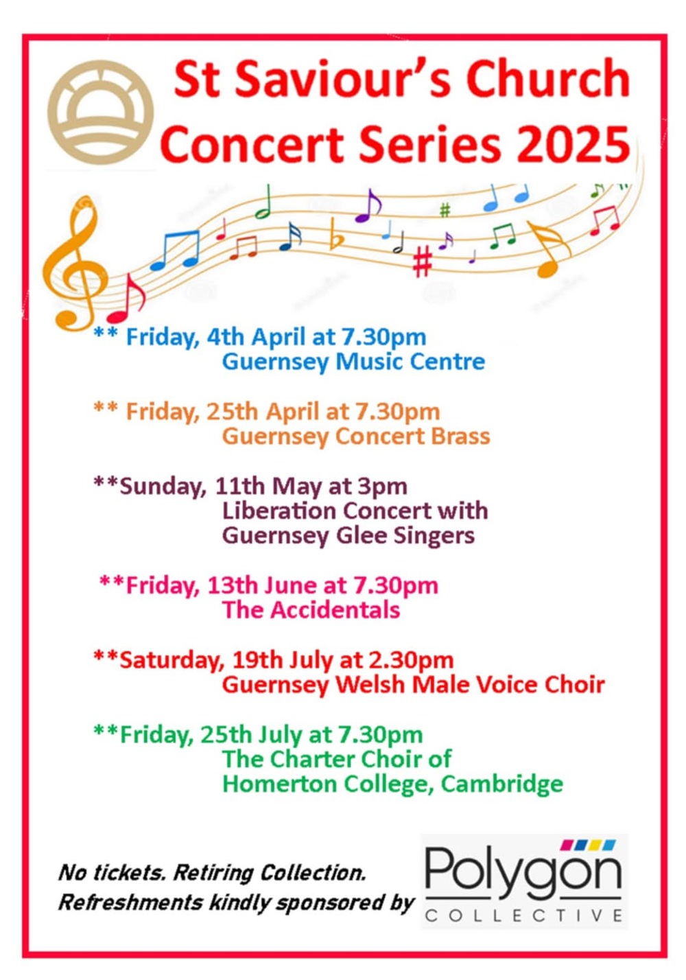 Poster for St Saviour's Church Concert Series
