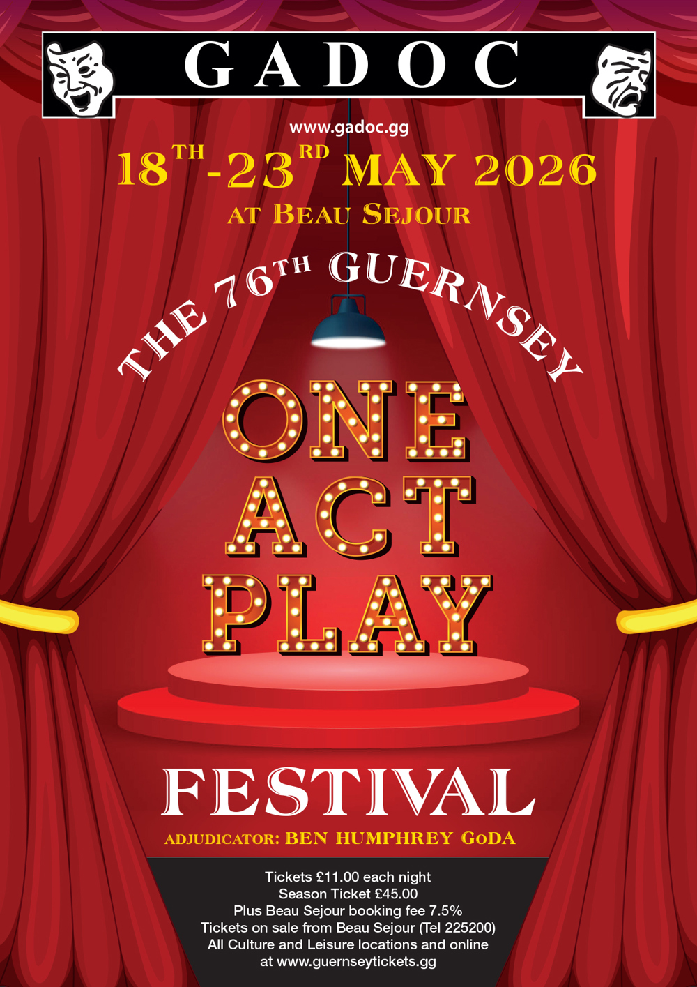 Poster for GADOC One Act Play Festival 2026