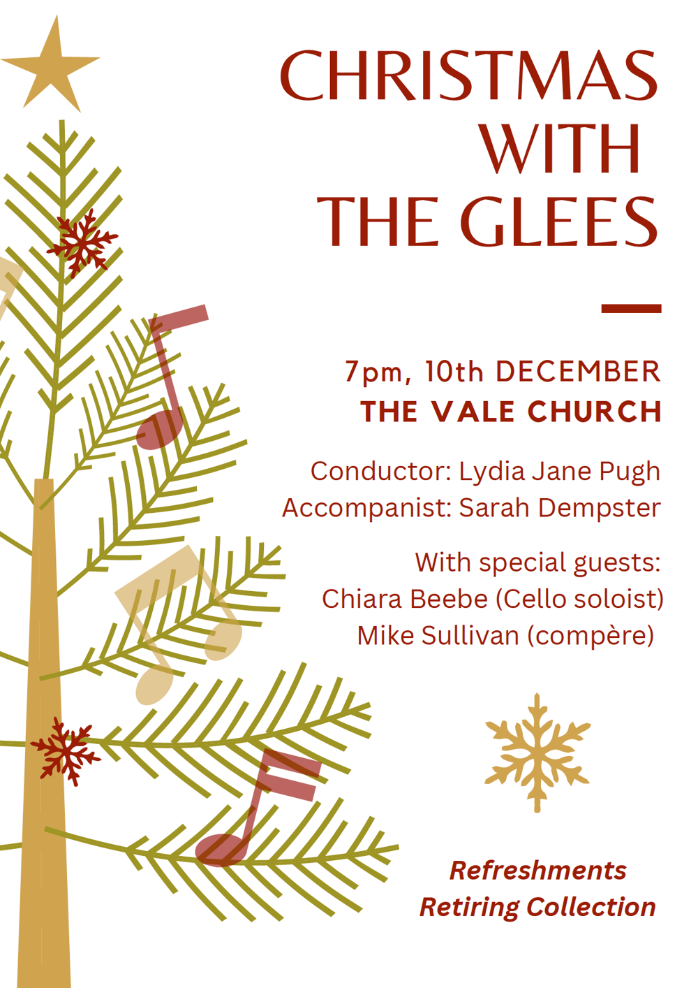 Poster for Glee Singers 2023 Christmas Concert