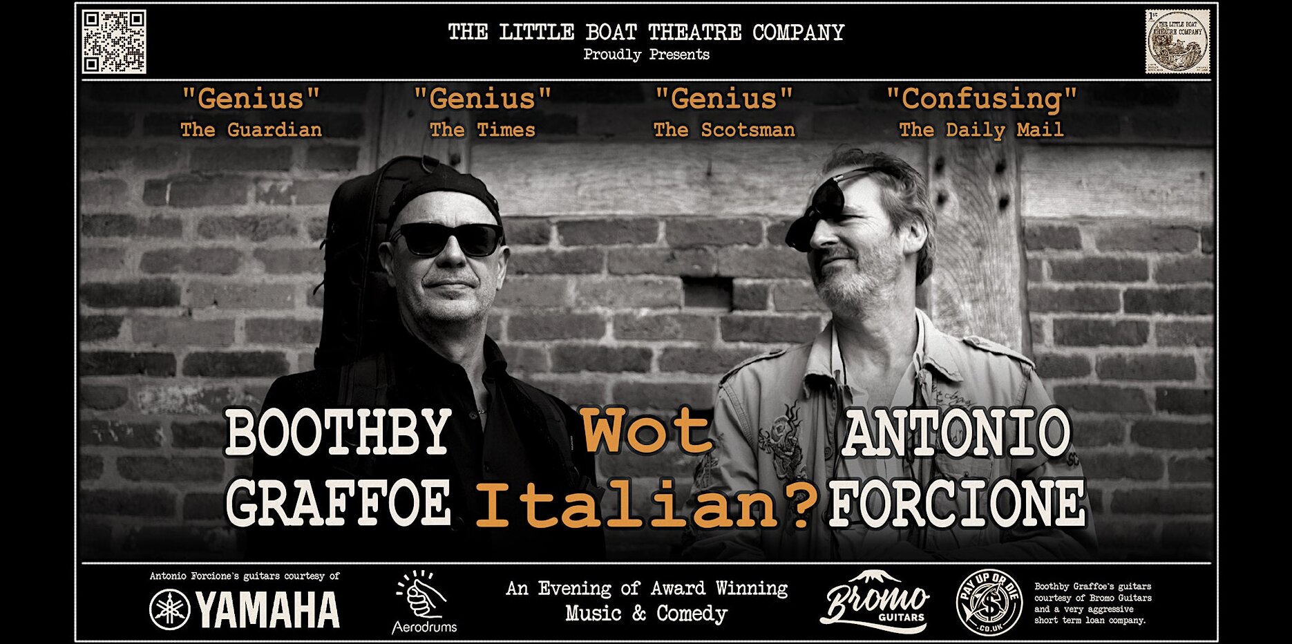 Wot Italian? Comedy and Music with Boothby Graffoe and Antonio Forcione
