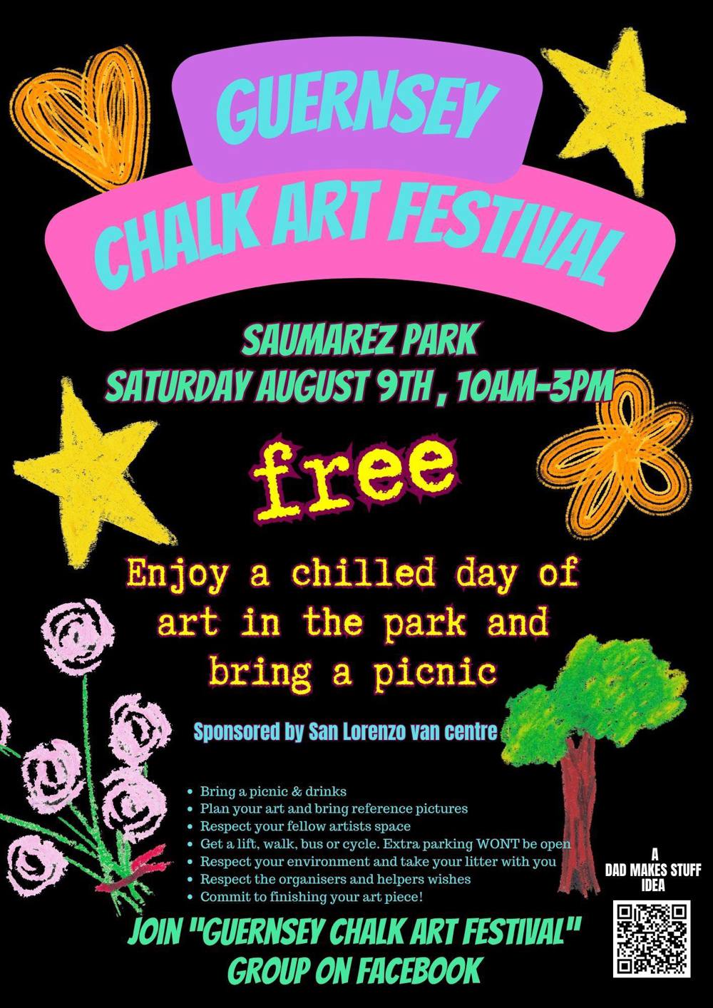 Poster for Guernsey Chalk Art Festival
