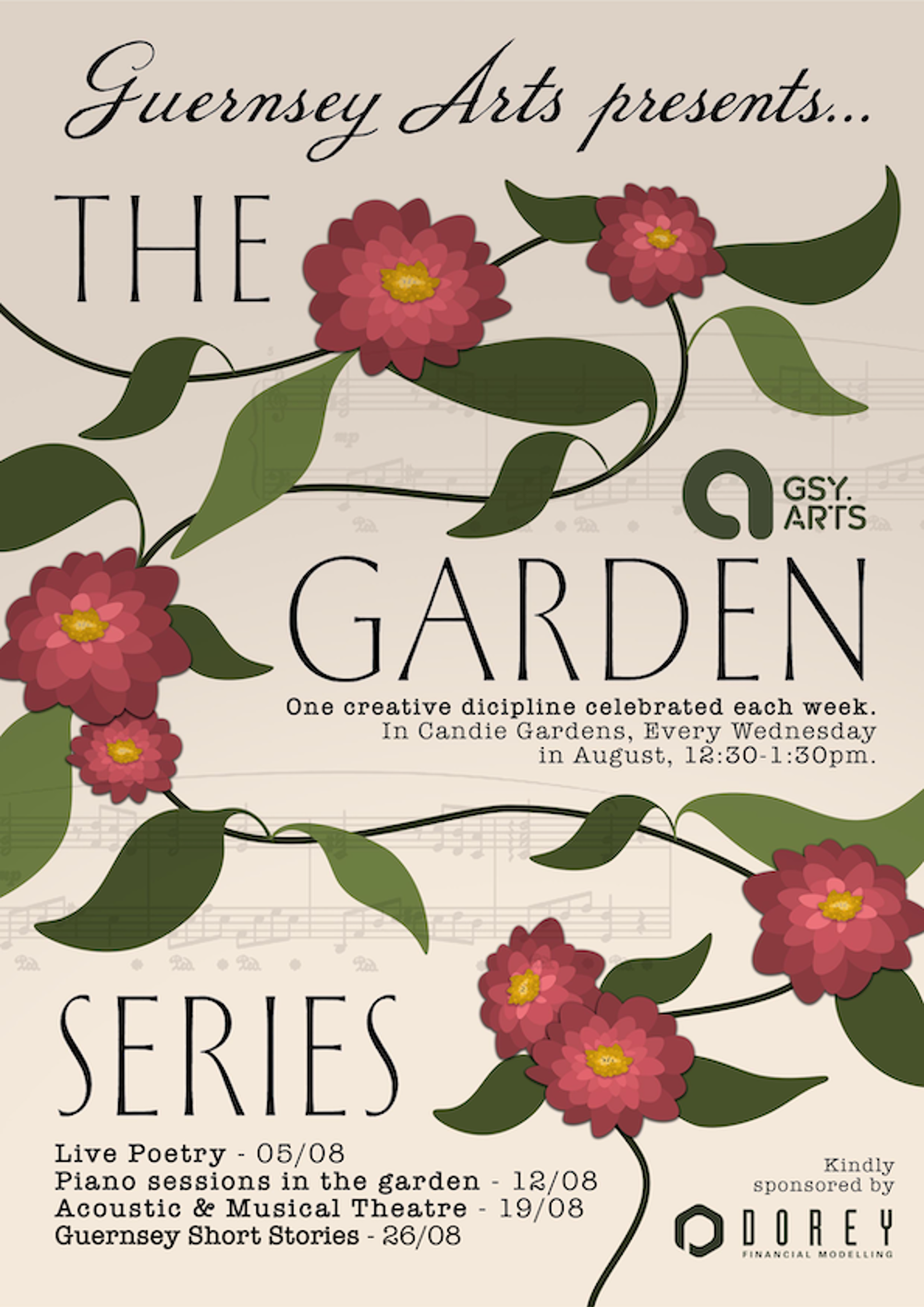 Poster for Guernsey Arts presents: The Garden Series
