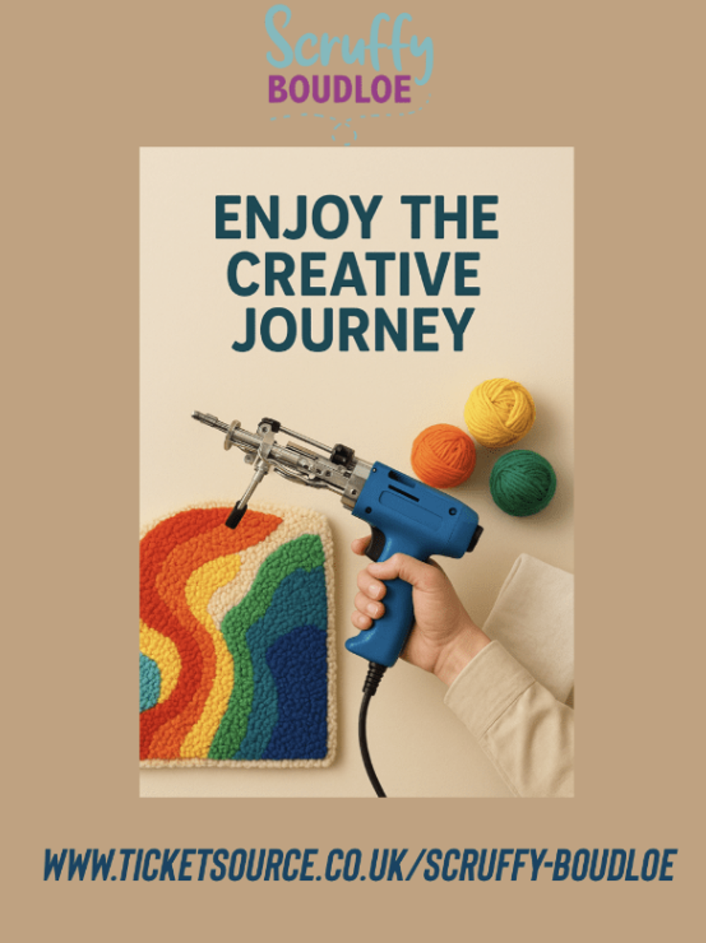 Poster for Scruffy Boudloe - Tufting workshop