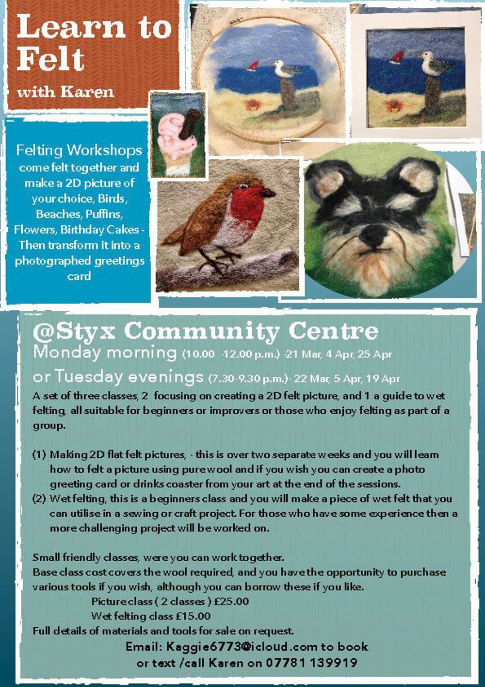 Poster for Learn To Felt Workshop