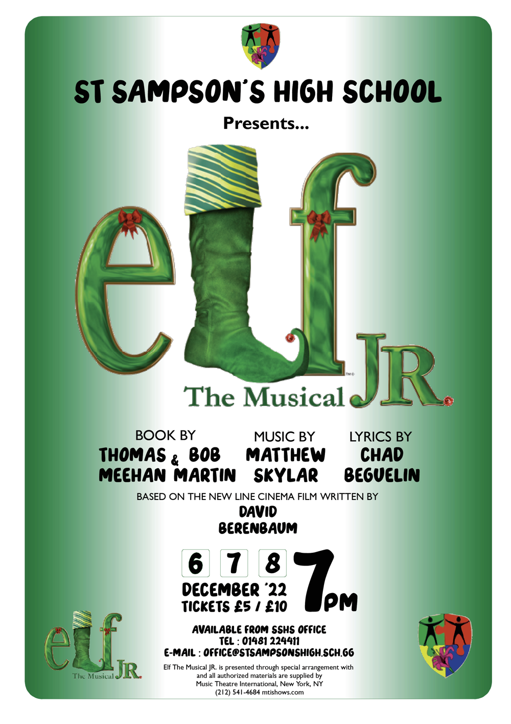 Poster for St Sampsons High Presents: Elf The Musical Jr.