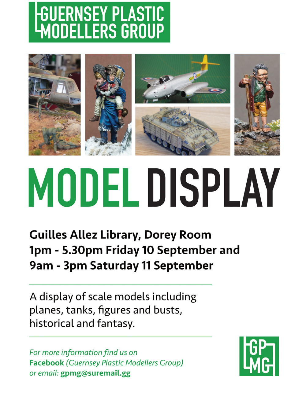 Poster for Guernsey Plastic Modellers Group - Model Display