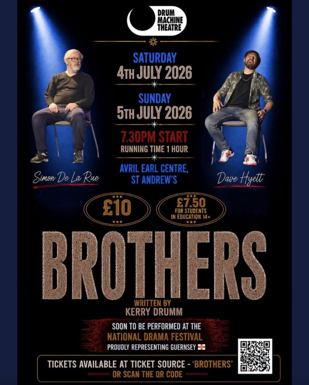 Poster for 'Brothers' by Kerry Drumm - Drum Machine Theatre