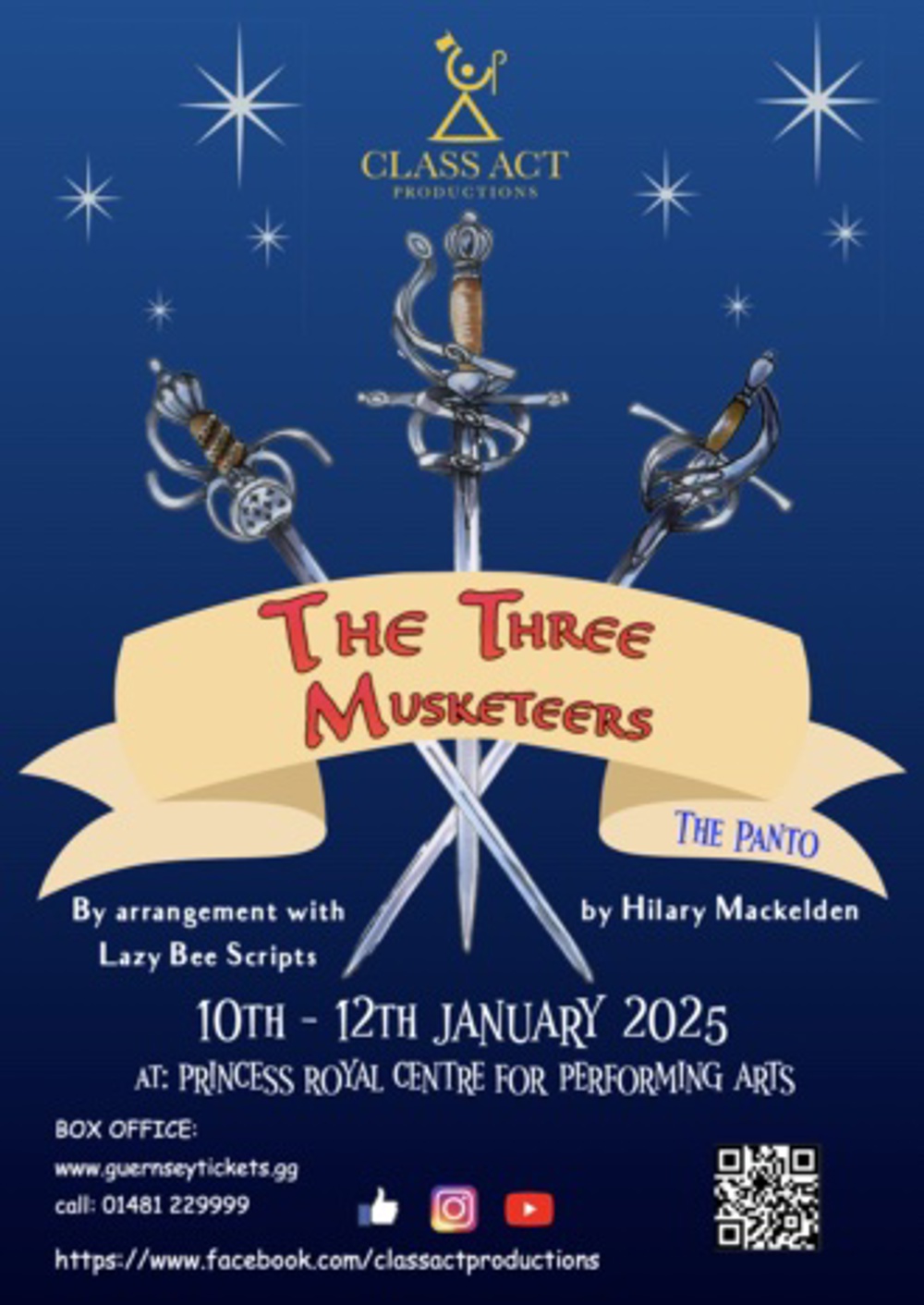 Poster for Class Act Productions presents: The Three Musketeers