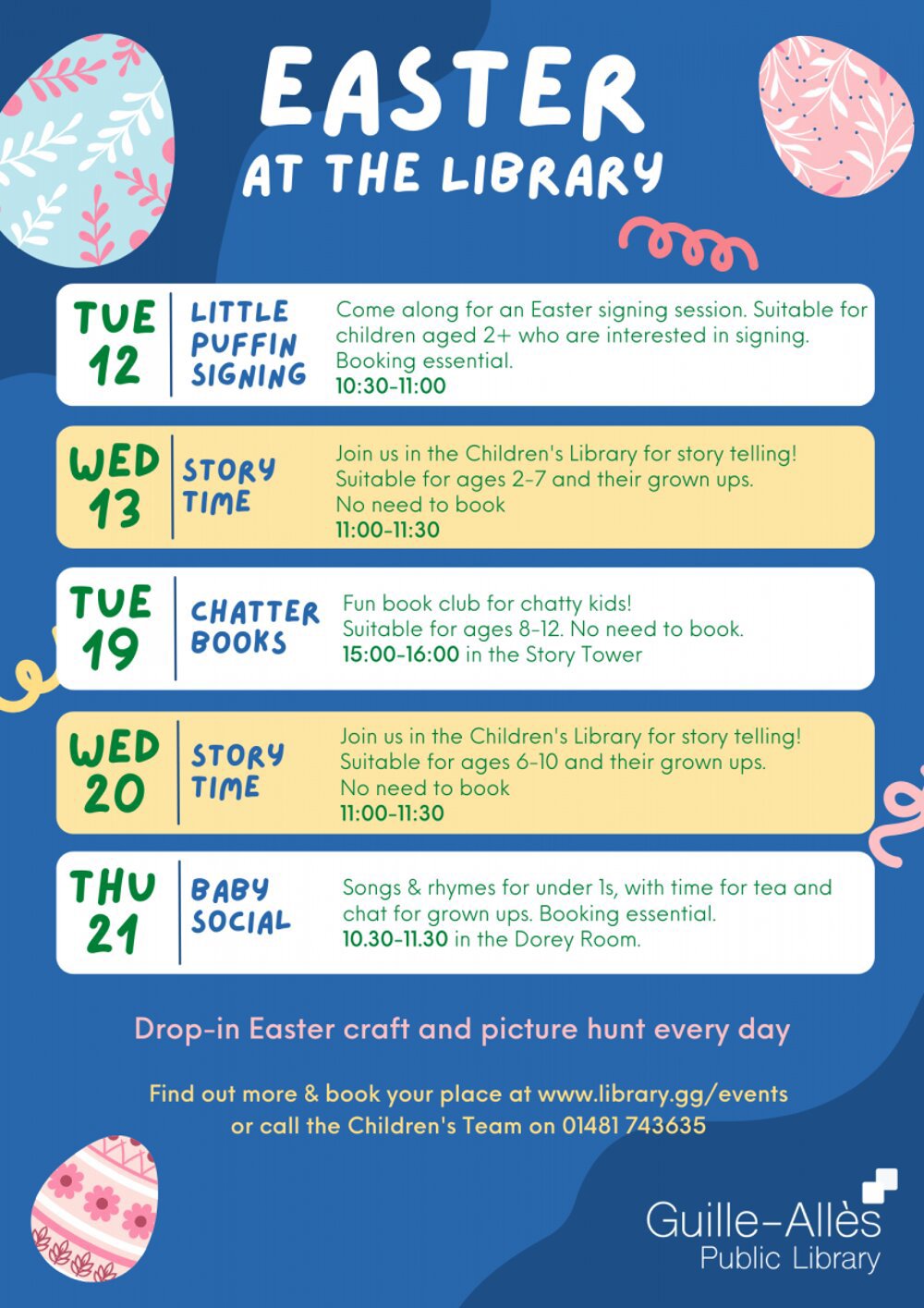 Poster for Easter at the Library